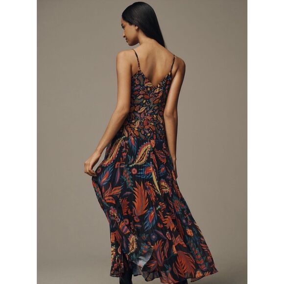 Farm Rio for Anthropologie Pleated Skirt Midi Slip Dress MSRP:$228 - Picture 2 of 14